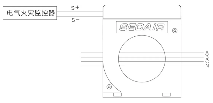 J-SCM41(160)剩余電流式<a href=http://m.tanchang123.com/dianqihuozai/ target=_blank class=infotextkey>電氣火災監控</a>探測器接線圖